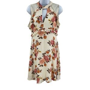 2/$30 Altar'd State Floral Print Sleeveless Tunic Shabby Chic Ruffle Dress